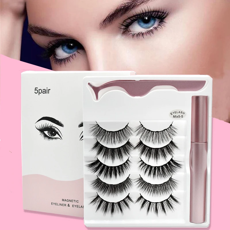 Новый набор магнитных подводок для глаз магнитный ложный Пинцет ресниц
