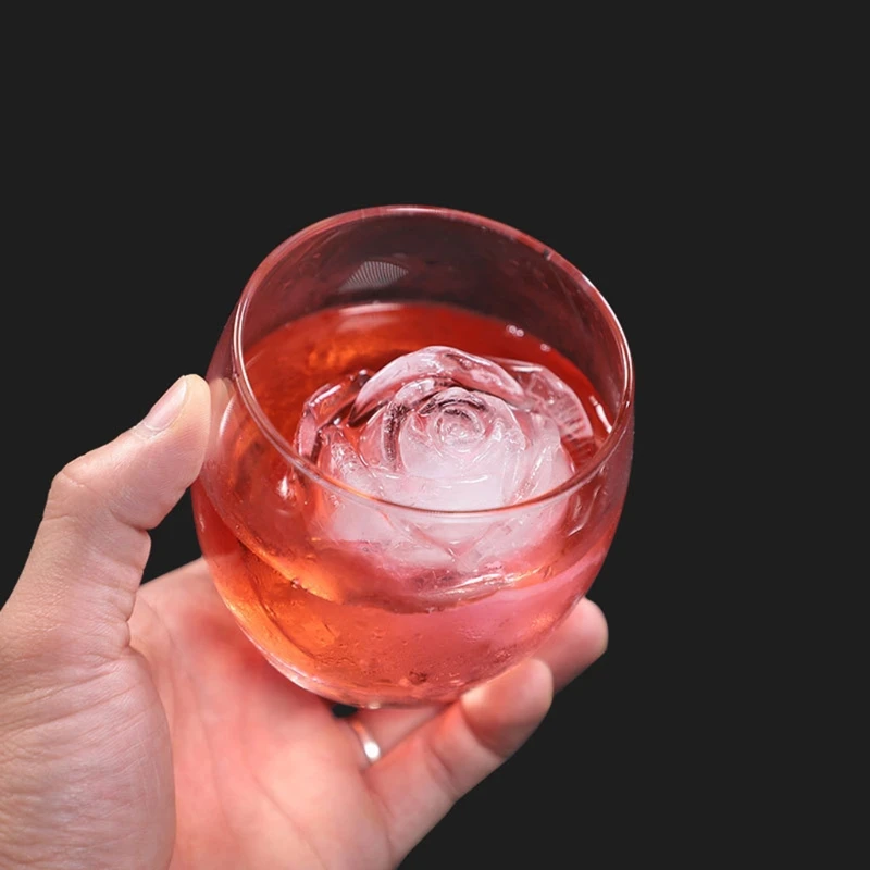 

3D Rose Ice Cube Mold Silicone Rose Flower Ice Cubes Mould for Whiskey Cocktai