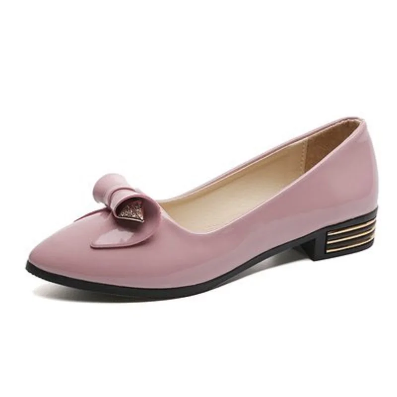 

2019 spring and autumn new ladies casual flat shoes wild comfortable bow low heel set toe women's shoes Korean version