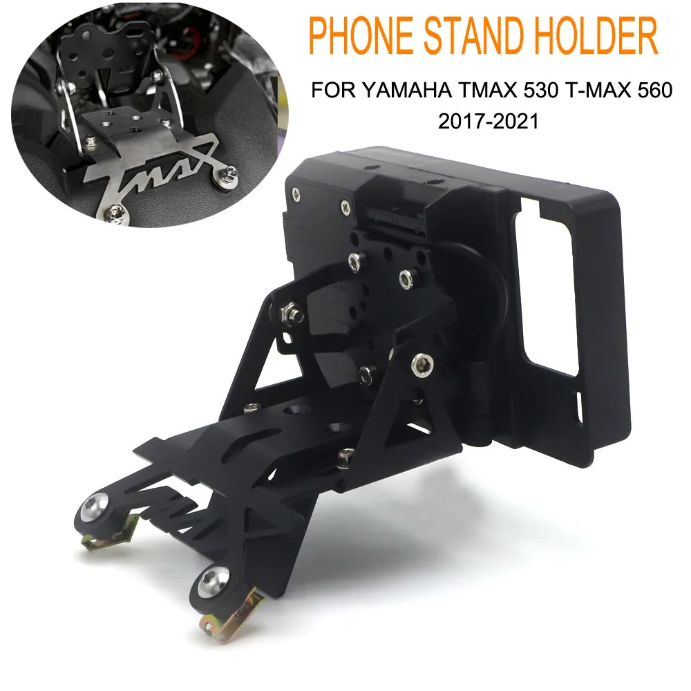 

For YAMAHA TMAX 560 T-MAX 560 2017-2021 Mobile Phone Mounting Holder Windscreen Navigation Bracket Motorcycle USB