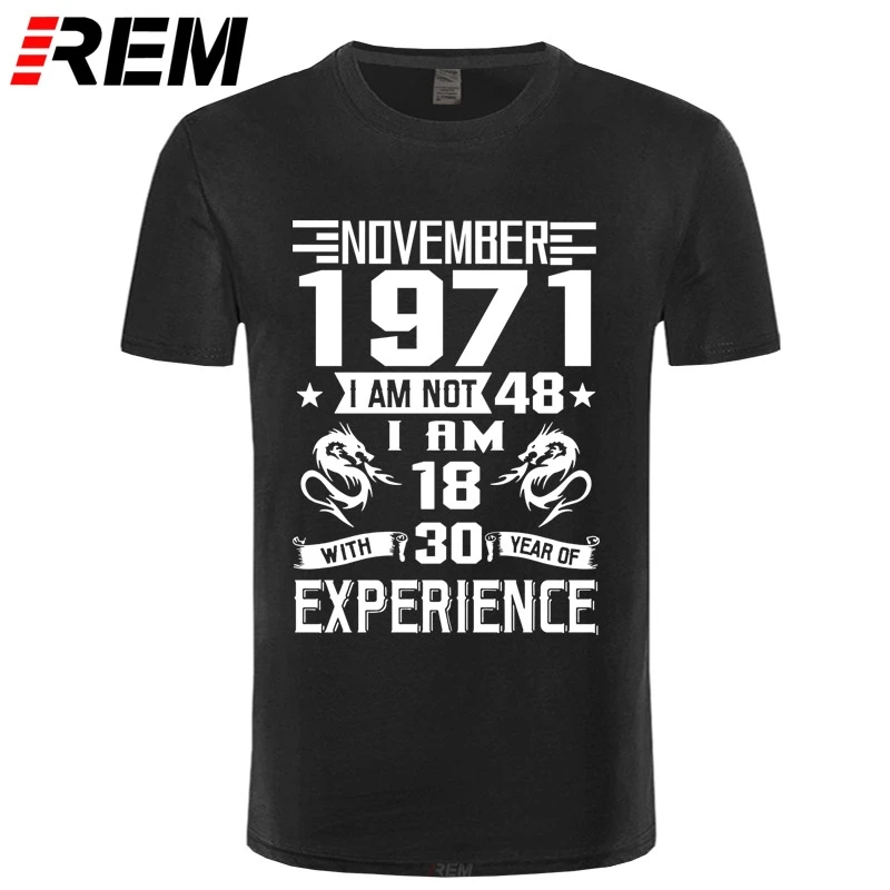 REM ноябрь 1971 года Мужская футболка с коротким рукавом принтом Повседневная мода