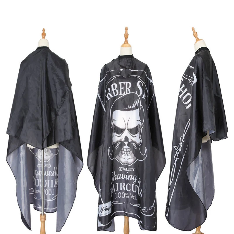 

New Haircut Hairdressing Barber Cloth Skull Pattern Apron Polyester Cape Hair Styling Design Supplies Salon Barber Gown