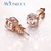 moonrocy rose gold silver color cz champagne blue green red crystal earrings for wedding women girls ol gift drop shipping
