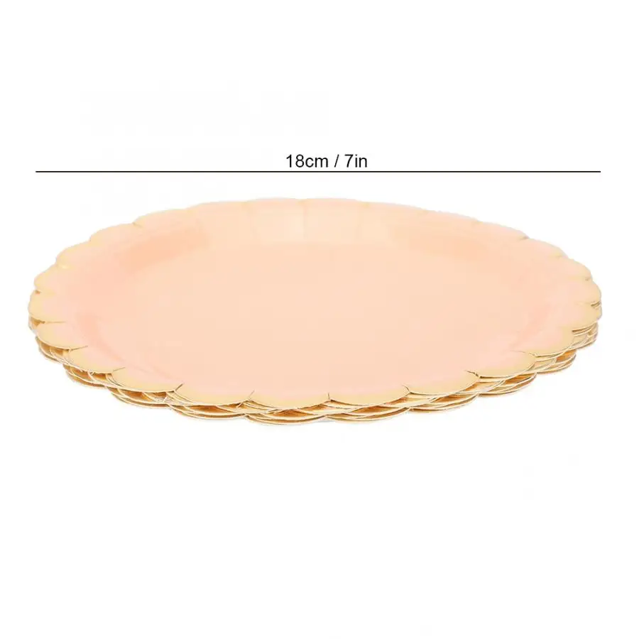 Вечерние одноразовые бумажные круглые тарелки 8 шт. 7 дюймов для дня рождения