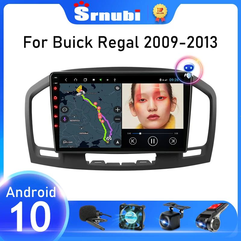 Srnubi วิทยุรถยนต์สำหรับ Buick Regal Opel Insignia 2009 2010 2011 2012 2013 2 Din Android 10 Multimidia ผู้เล่น4G Carplay สเตอริโอ DVD