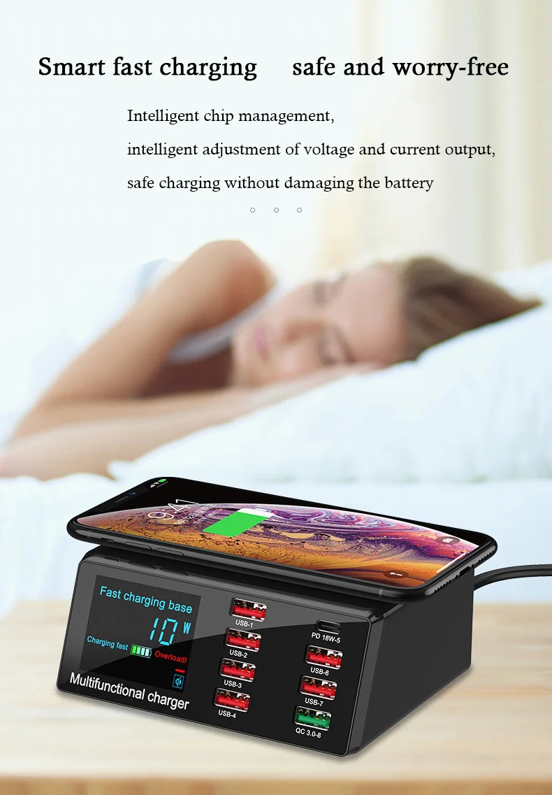 diyfix x9 intelligent multifucntion charger with pdqc 3 0 for iphone huawei fast wireless charging usb digital display tool set free global shipping