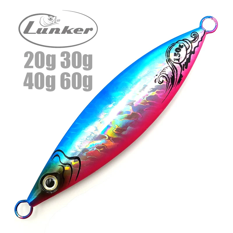 Lunker, медленный металлический джиг, 20 г, 30 г, 40 г, 60 г, универсальный литой Шор, быстрая рыбалка, приманки для ловли Туна, жесткая приманка, испанская скумбрия, глубоководная морская