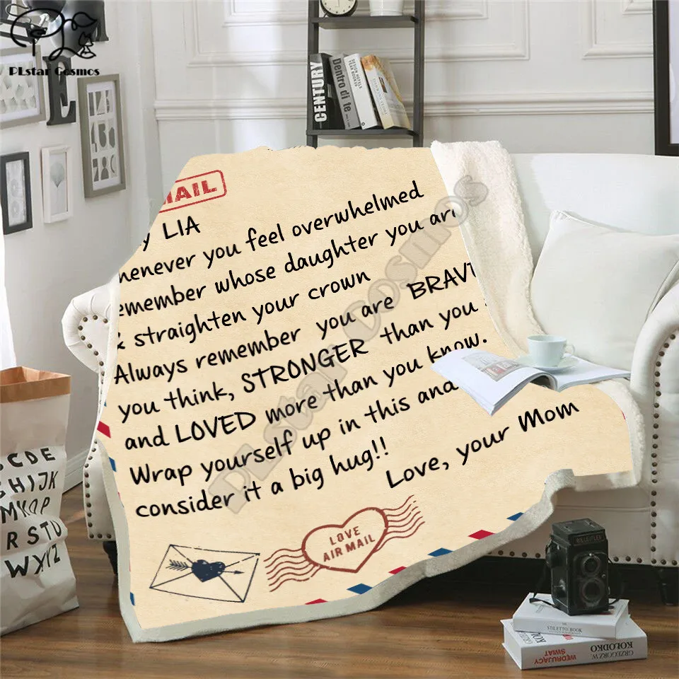 

To My Wife 3d printed fleece blanket for Beds Hiking Picnic Thick Quilt Fashionable Bedspread Sherpa Throw Blanket 08