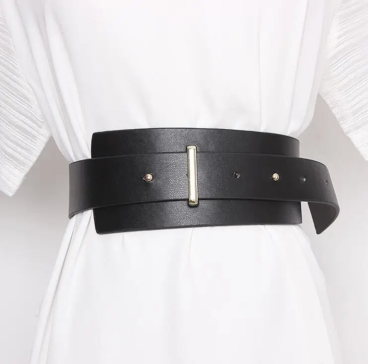 

Women's runway fashion PU leather Cummerbunds female Dress Corsets Waistband Belts decoration wide belt R2332