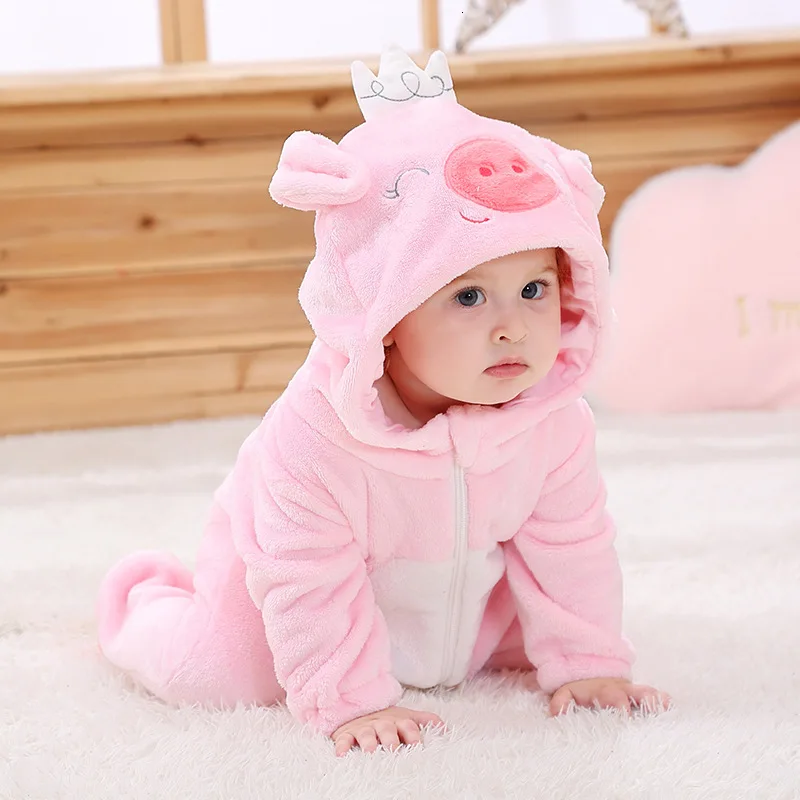 Детская зимняя одежда теплый комбинезон для новорожденных костюм с капюшоном в