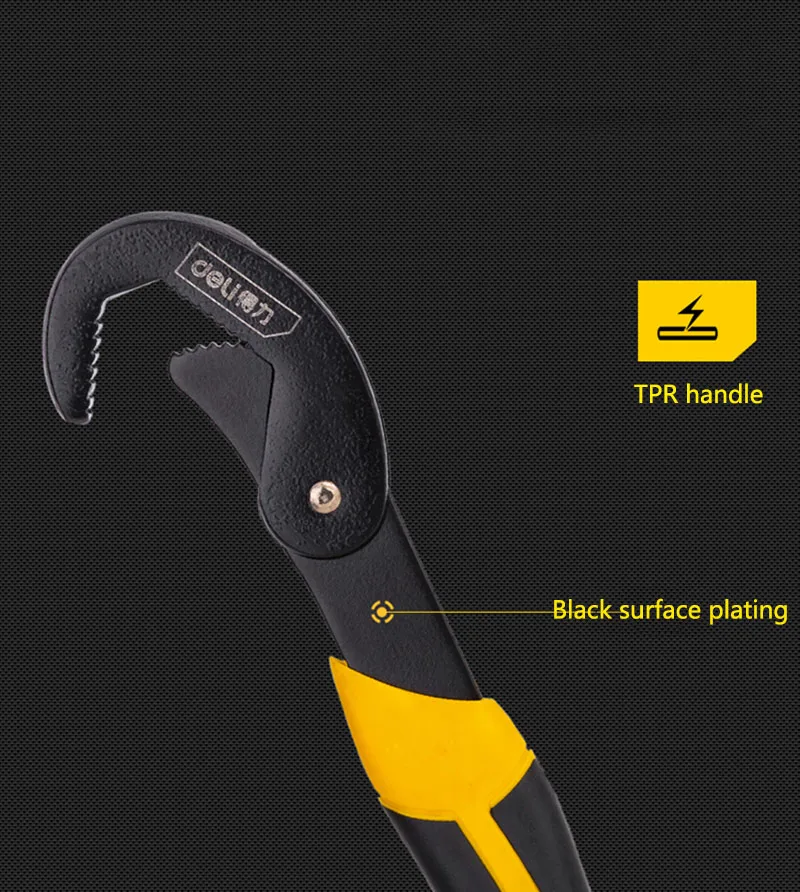 

DELI multifunctional wrench Three-sided tooth Upgrade Open End Spanner Set High-carbon Steel Grip Tool Plumber Multi Hand Tool