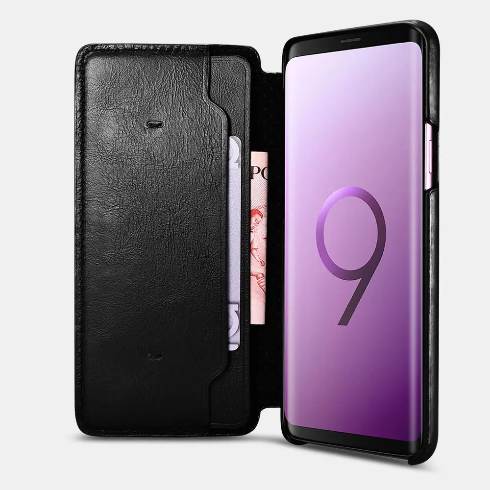 Icarer бренд для samsung S9 plus Чехол Съемный из натуральной кожи Чехлы-бумажники с застежкой, слот для карт, чехол-книжка и подставка