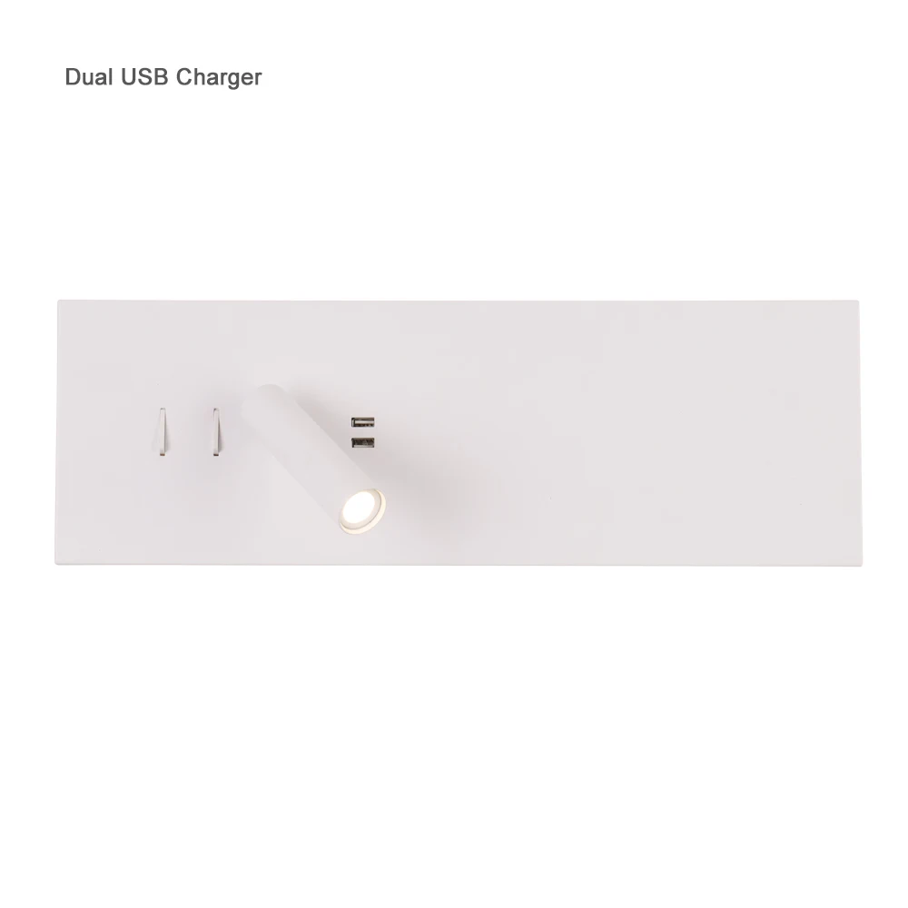 rectangle white Zerouno светодиодный ночник, лампа, современный USB зарядное устройство, для чтения книг, Ночной светильник, для дома, лофт, изголовье, для чтения, настенный светильник - Испускаемый цвет: rectangle white
