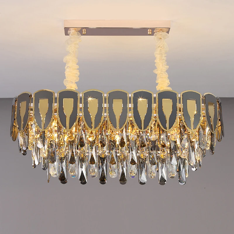 

Modern Villa Luxury Crystal Led Pendant Lights Lustre Bedroom Living Dining Room Indoor Lighting Deco Lamp Hanging Light Fixture