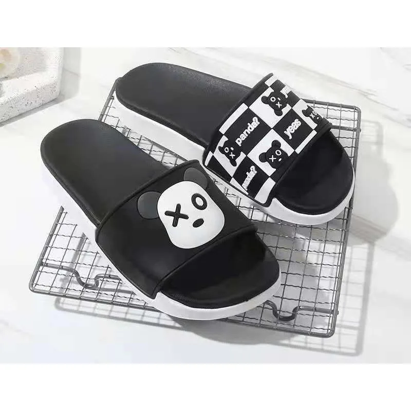 

New slippers men and women summer cartoon cute couple household slippers indoor and outdoor non-slip bathroom sandals and slippe