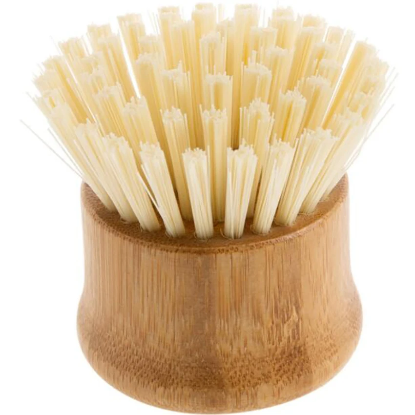 Bamboo Round Mini Palm Scrub Brush Nylon Bristles Cleaning Scrubber Wash Dishes Pots Pans Vegetables for Kitchen Sink | Дом и сад
