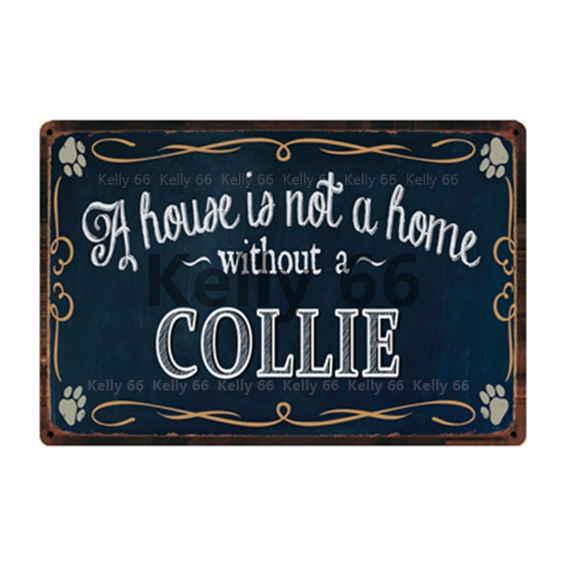 

[ Kelly66 ] Dogs Beagle Shih Tzu Whippet Collie Chihuahua Poodle Metal Sign Home Decor Bar Wall Art Painting 20*30 CM Size Dy140