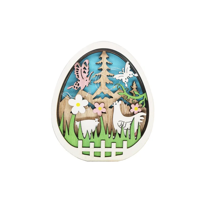 

Пасхальное светодиодный ЦО со светодиодной подсветкой, деревянное украшение в виде пасхального яйца