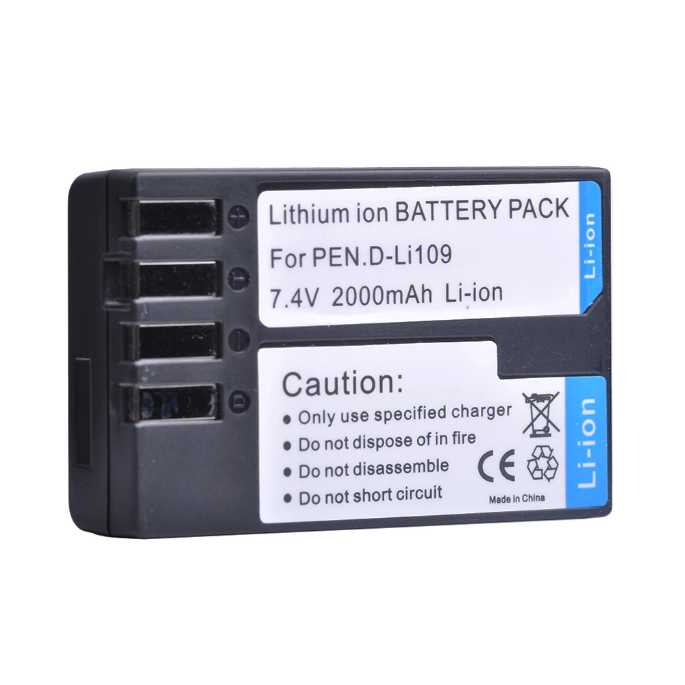 

1PC 2000mAH DLi109 D Li109 Rechargeable Camera Battery for Pentax K-R K-2 KR K2 KR K30 K50 K-30 K-50 K500 K-500 Bateria