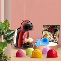 reusable coffee capsule filter cup for nescafe dolce gusto refillable caps spoon brush filter baskets pod soft taste sweet
