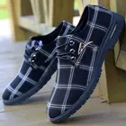 Туфли мужские в клетку, легкая и удобная парусиновая обувь для вождения, топ-сайдеры, модная повседневная рабочая обувь, черные, 2021
