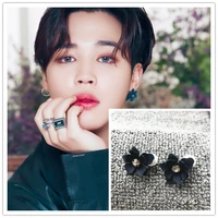 1pair delicate flower earrings for women men jimin jennie same bohemia earrings korean earrings punk kpop jewelry bangtan boys