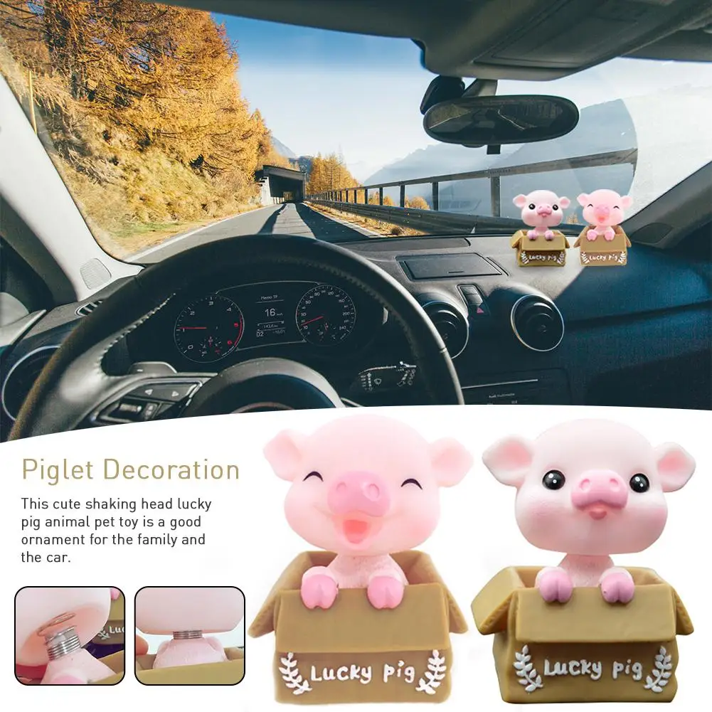 Инновационный автомобиль счастливая свинья Вибрирующая голова Милая Ювелирная