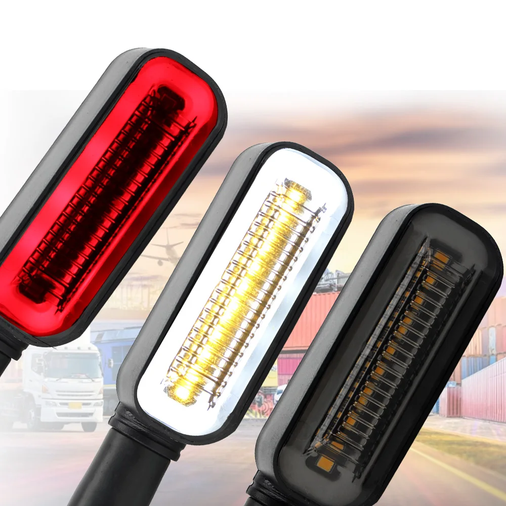 

DRL Flowing Water Signals 2 in 1 Blinker Tail Lamp 12 LED Signal Lamp Universal Motorcycle Turn Signal Lights