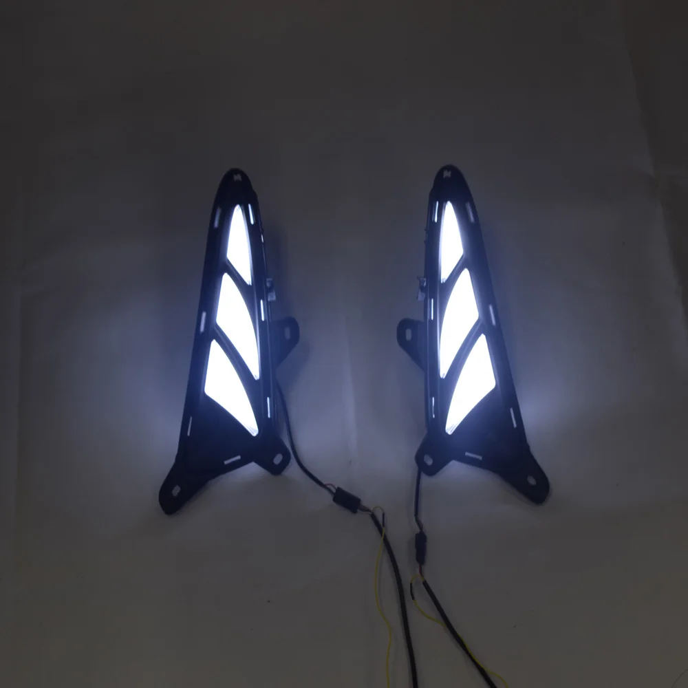 Переднего бампера сигнальные желтый мигающий светодиодный Габаритные огни 12V