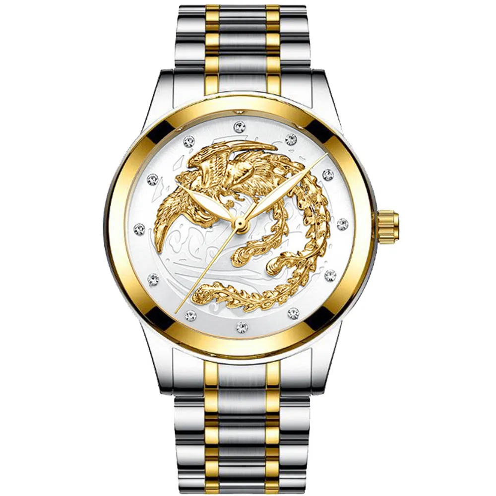 

Diamond-studded phoenix designer men bracelet watch stainless steel strap women's fashion casual menfolk watch drop shipping