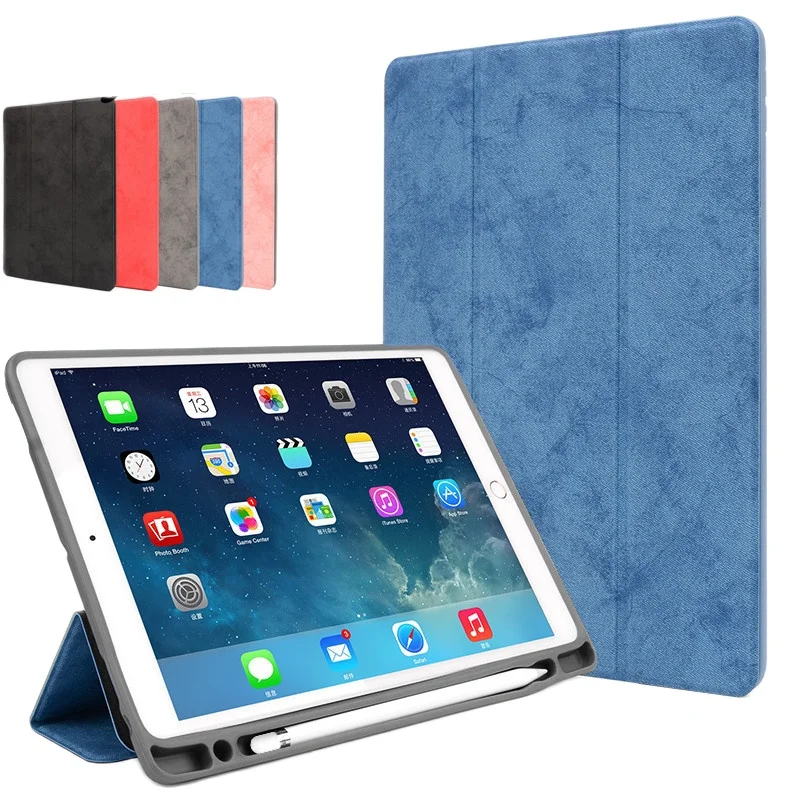 Для iPad 9 7 2017 2018 чехол силиконовый мягкий для задней панели с подставка ручки 2016 Pro