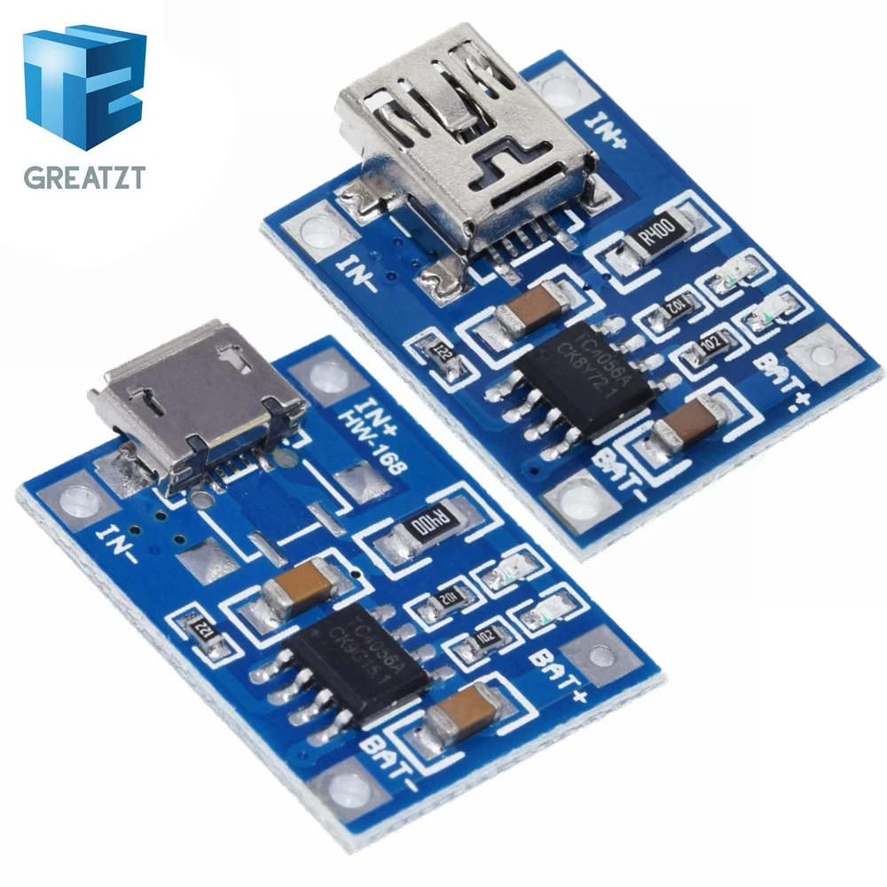 GREATZT 1 шт. USB 5V 1A TP4056 модуль зарядного устройства литиевой батареи зарядная плата с