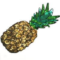 fashion sequin pineapple patches for clothing diy sew on parch appliques embroidery applique patch ropa clothing accessories