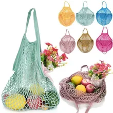Bolsas grandes de algodón para compras, bolsa de malla plegable, reutilizable, para almacenamiento de frutas, 1 ud.