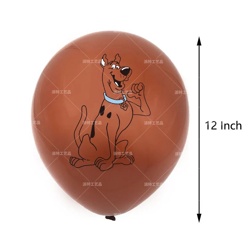 Globo de l&aacute;tex de 12 pulgadas para decoraciones de fiesta de cumplea&ntilde;os, cartel de actividades de fiesta tem&aacute;tica de Scooby Doo, tarjeta de pastel, juego de dise&ntilde;o de escena de Baby Shower-4