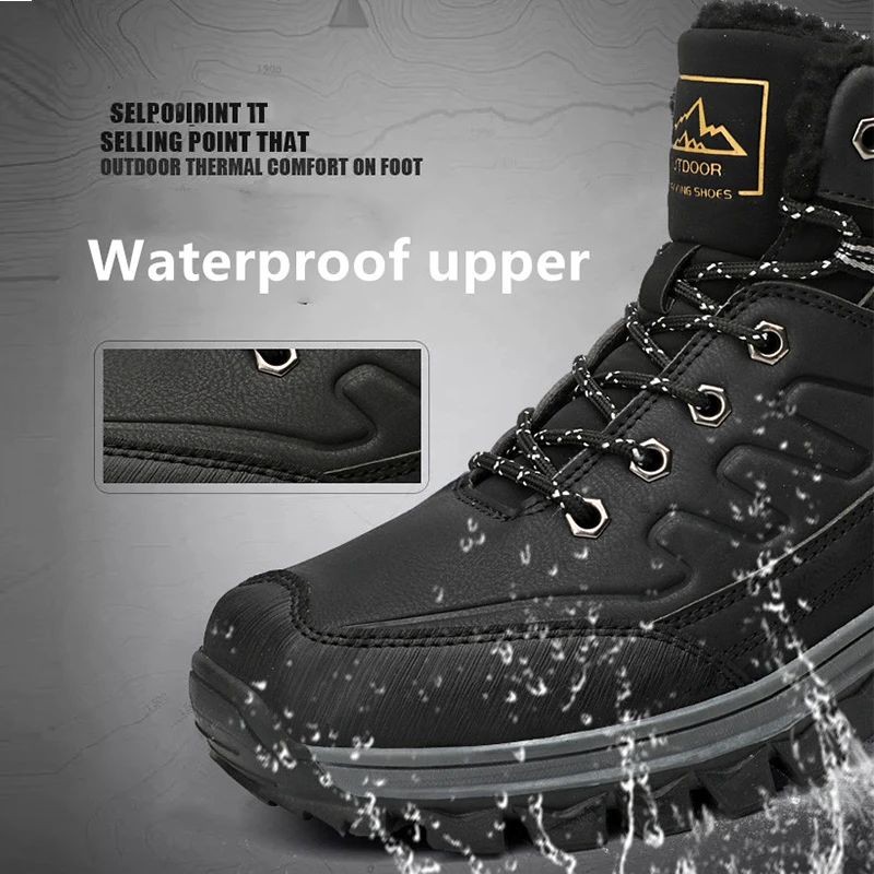 SMS New Men Sneakers Climbing Shoes Winter Snow Boots Waterproof Sneakers Super Warm High Quality Male Hiking Shoes Work Shoes