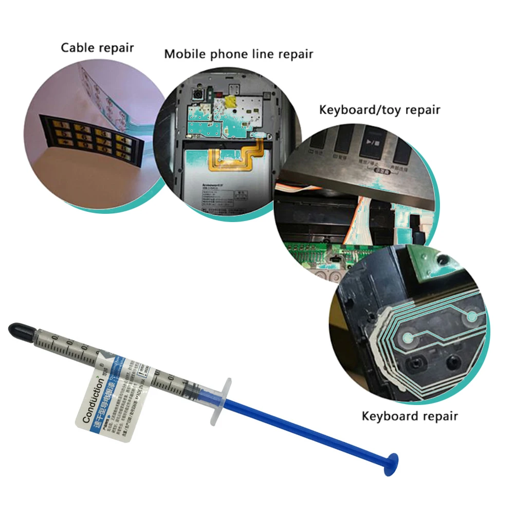 Проводящий клей серебряная клеевая паста для ремонта печатных плат проводящие