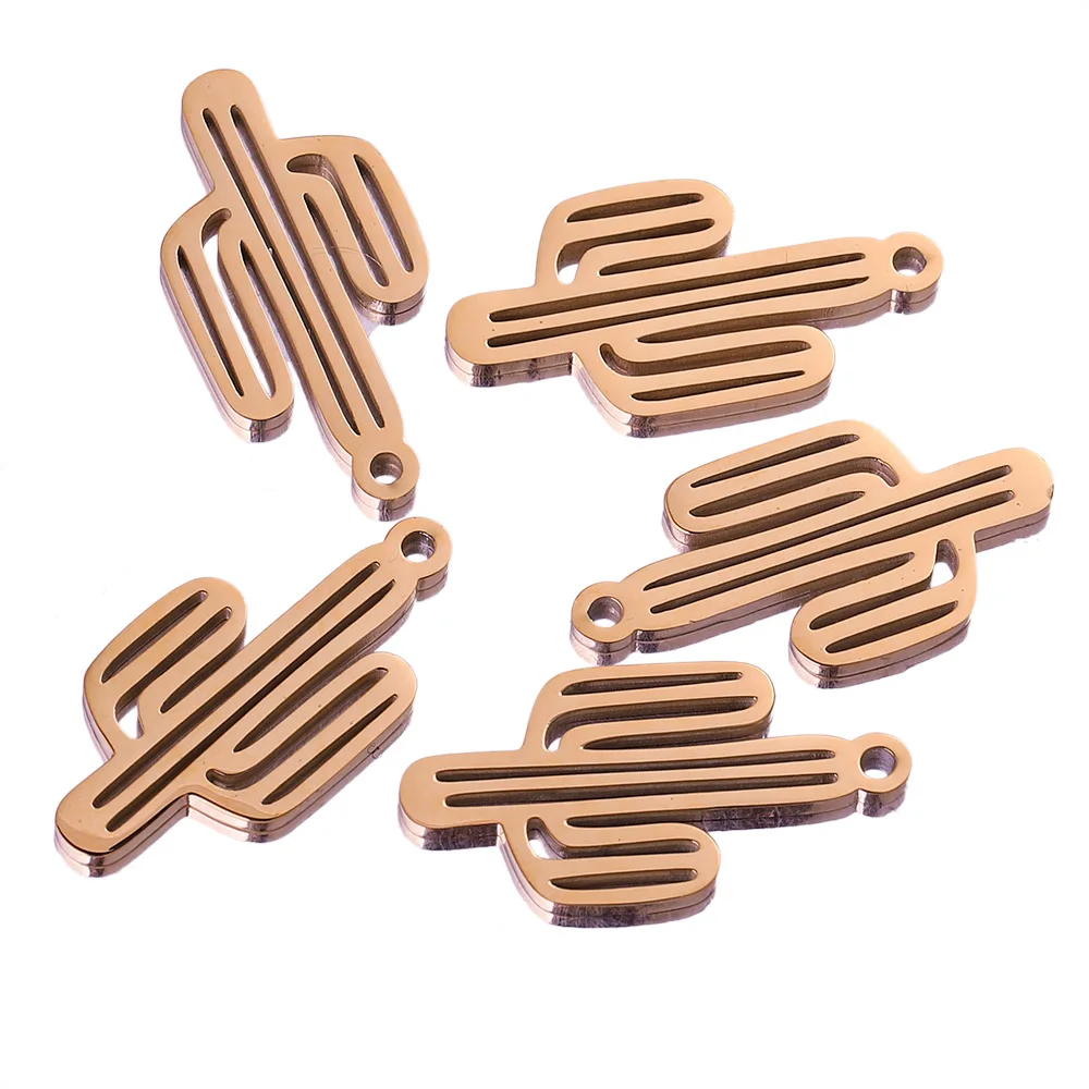 

5pcs Stainless Steel Cute Cactus Charms Pendant DIY Necklace Bracelets Charm Jewelry Making Findings Supplies Accessories