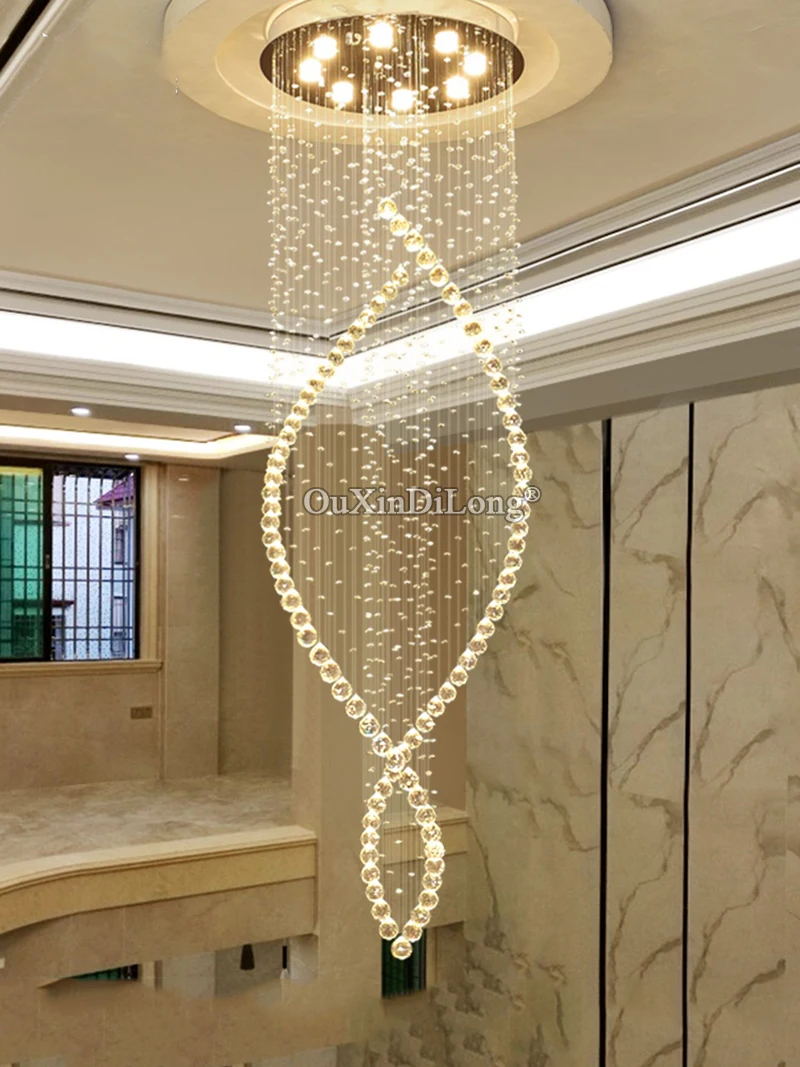 安い 1個ledスパイラルリビングクリスタルシャンデリア照明屋内器具階段階段ランプショーケース寝室ホテルホールGF418