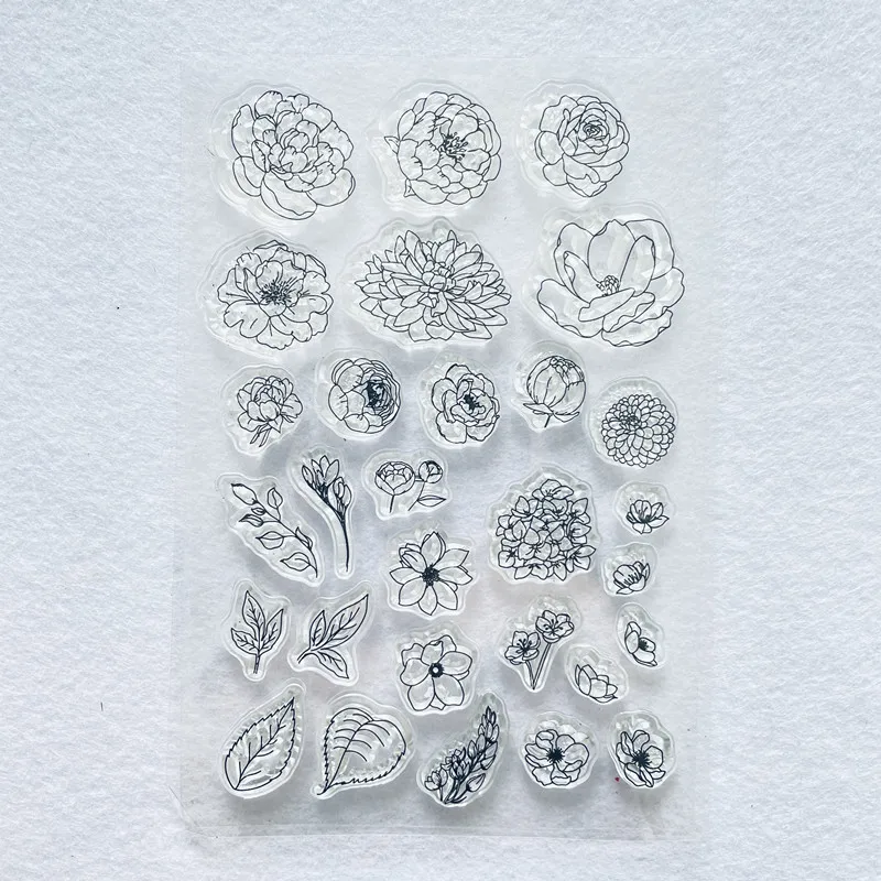 

boom flower leaf leaves Clear Stamp Transparent Silicone Stamp Seal Sheet For Scrapbooking Photo Album Decoration