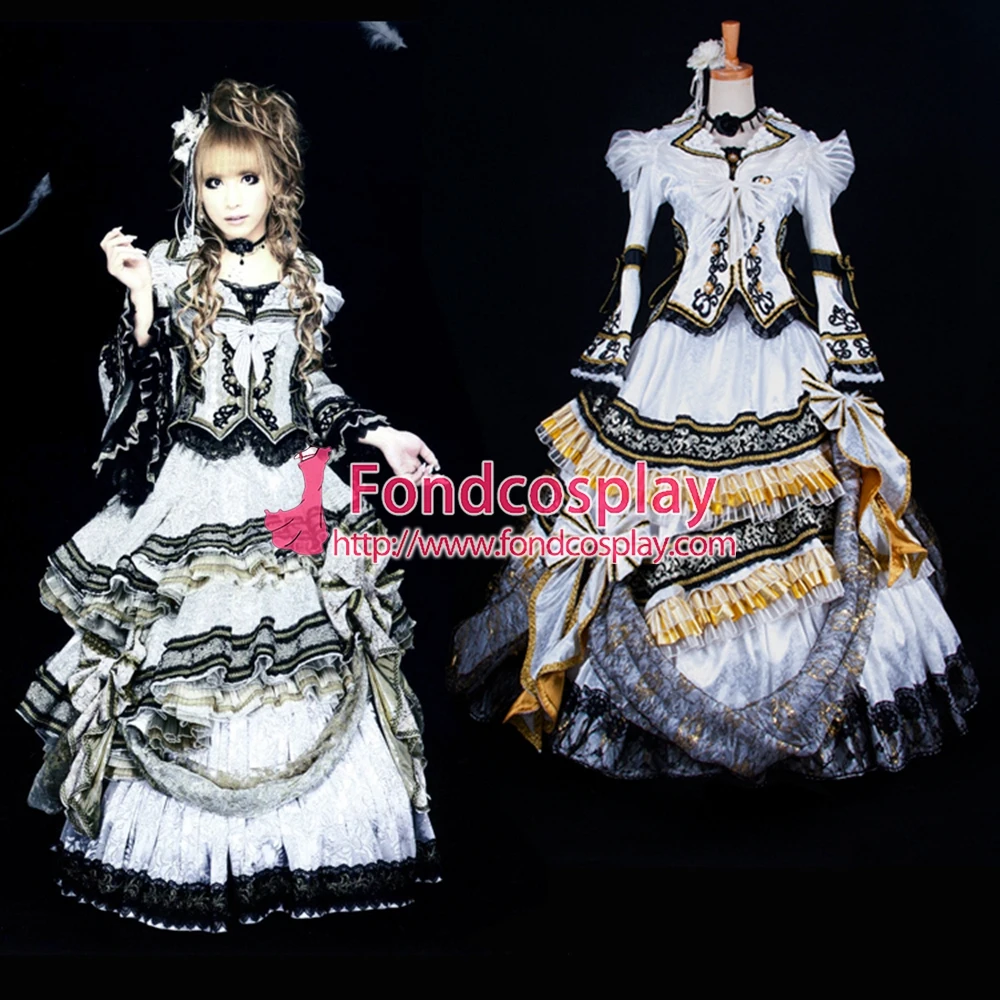 

fondcosplay tripp Fashion Hiphop Versailles Hizaki Visual J Rock gothic Outfit satin shirt skirt Costume Custom-made[G730]