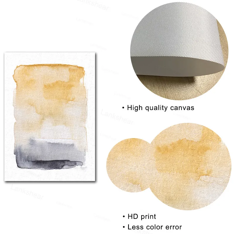 

Watercolor Art Print Abstract Poster Minimal Wall Art Natural Color Canvas Painting Wall Pictures for Living Room Rustic Decor
