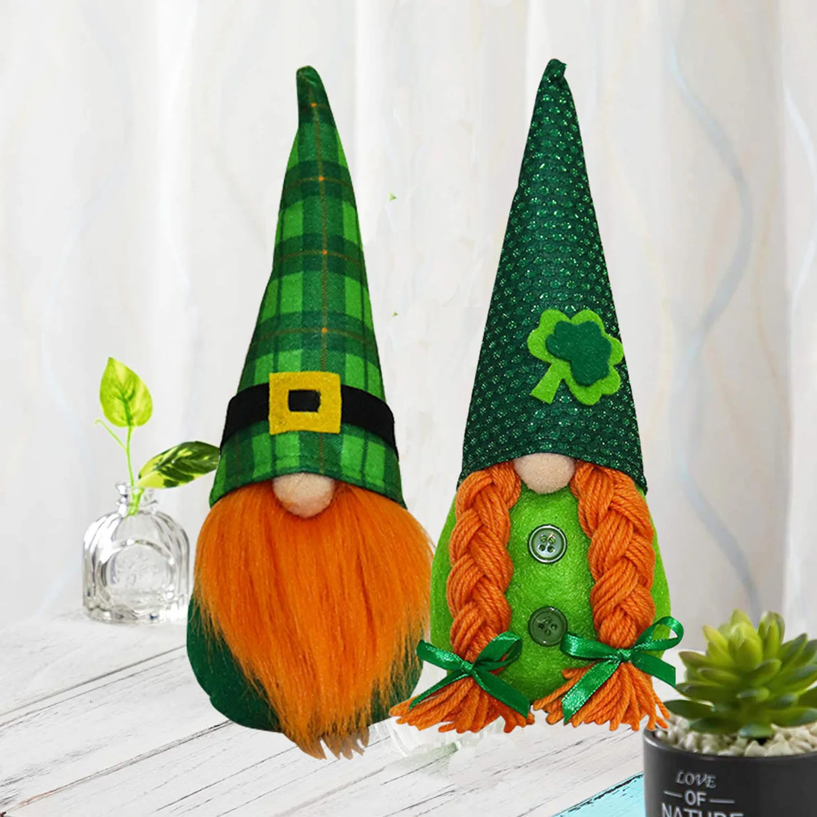 

St Patricks Day Gnome Plush Toy Tomte Gnome Room Decor Irish Lucky Elf Plushie #W0