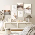 Пейзаж трава холст живопись Скандинавская стена искусство живопись озеро Современная гостиная украшение для дома плакат печать