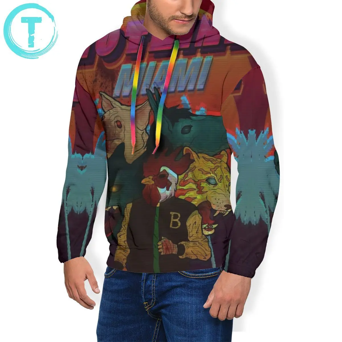

Hotline Hoodie Hotline Miami Hoodies Long Length Oversized Pullover Hoodie Outdoor Mens Polyester Hoodies