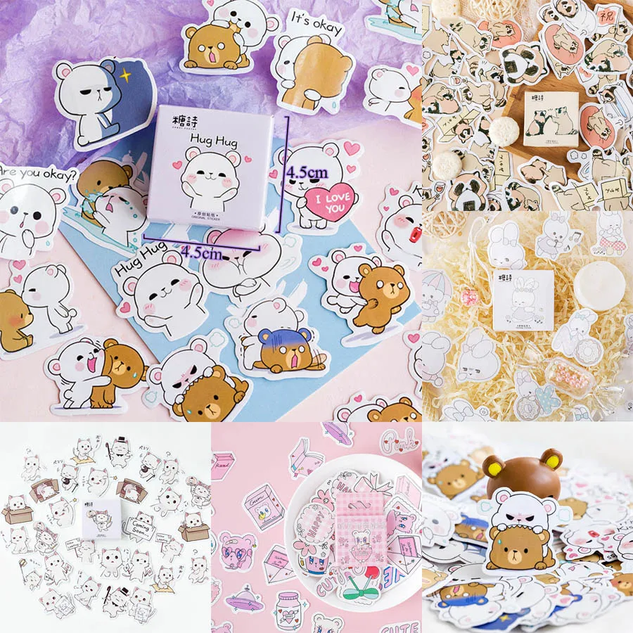 45 шт./кор. милые наклейки "медведь" Kawaii стикер для канцелярских товаров мультфильм клея Стикеры s для декоративных пуля журнал дневник, фотоальбом