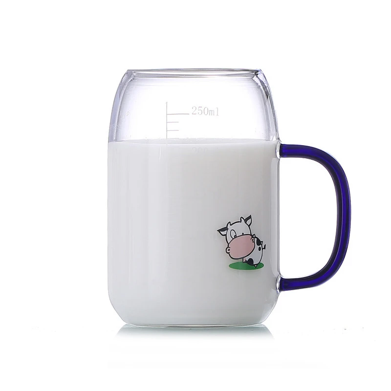 250ML Glass Water Cup Baby Cups Drinking Drinkware With Handle Children's Breakfast Nature Safe Material Kids Milk | Дом и сад