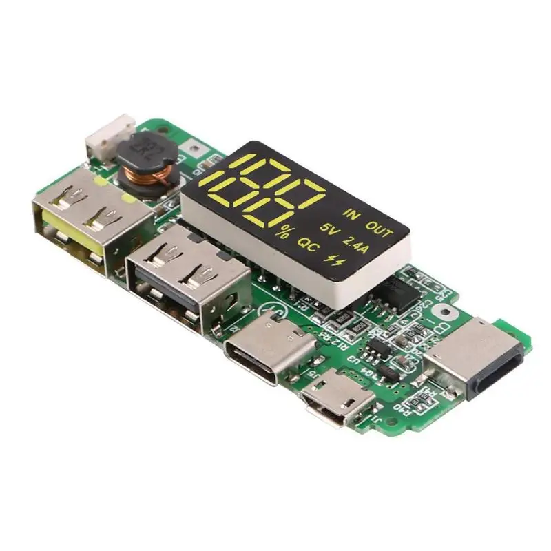 USB 2.4A Мобильный блок питания зарядный Модуль литиевая батарея зарядное устройство