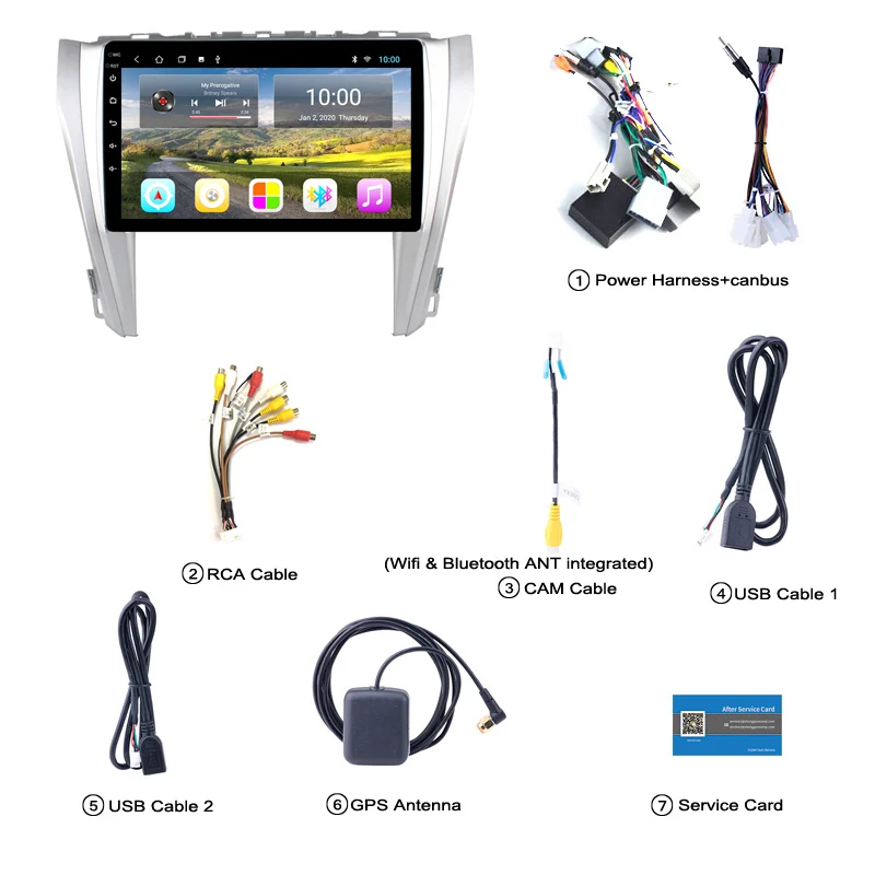 

2G RAM 10.1inch Android 10 Car GPS Navigation for Toyota camry 2015-2016 Support Stereo Audio Radio Bluetooth