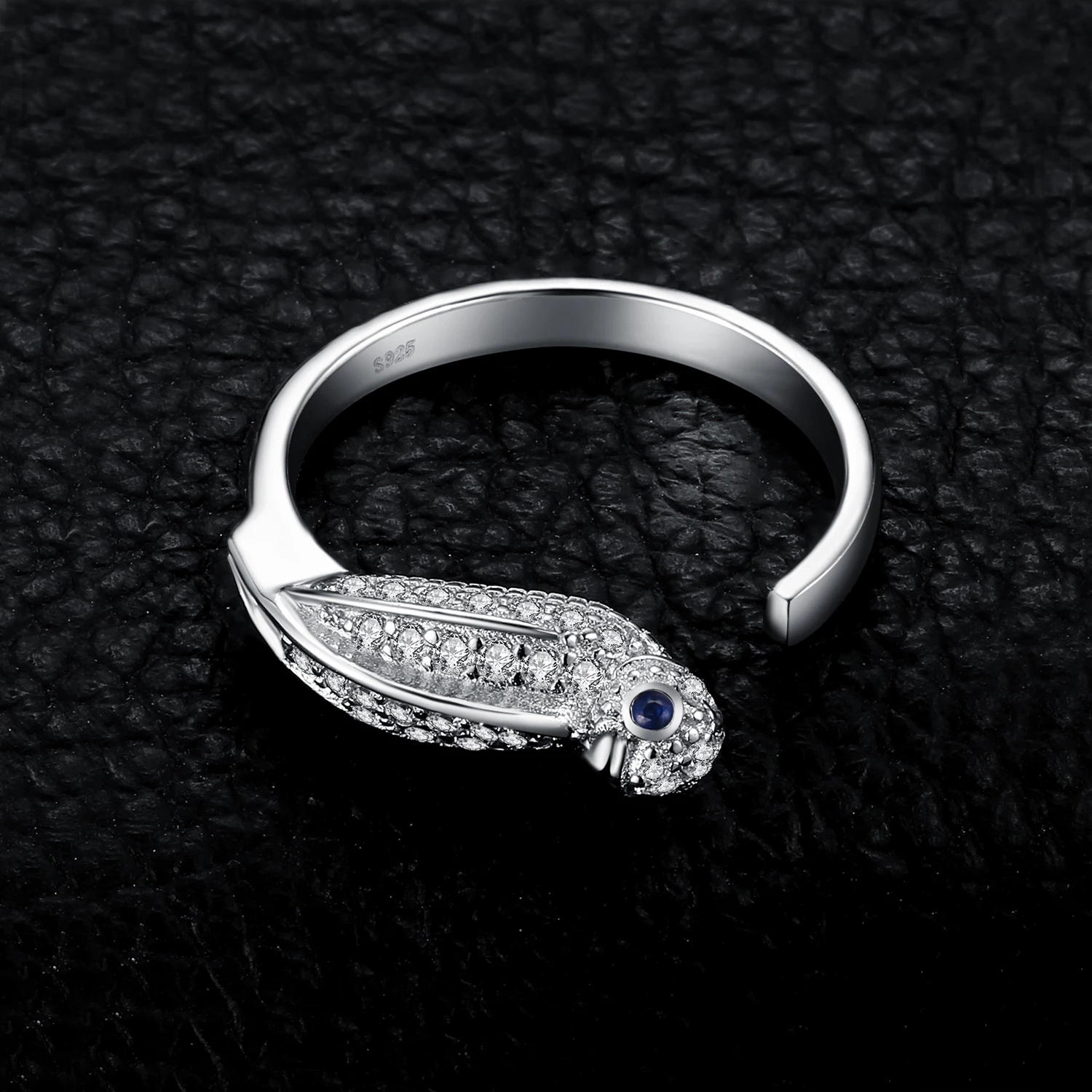 JewelryPalace создан синий сапфир Попугай Птицы регулируемое Открытое кольцо 925 пробы серебро Для женщин вечерние ювелирных украшений новое поступление